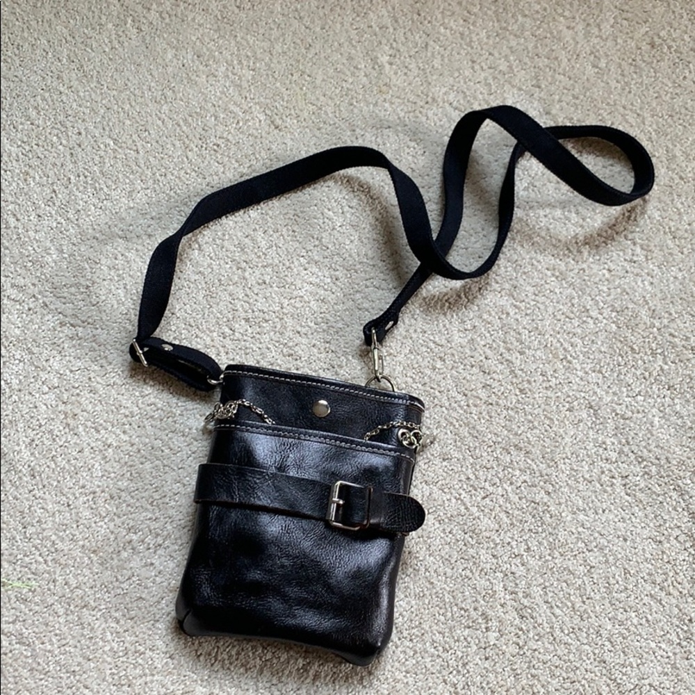 Black Faux Leather Cross Body Purse
